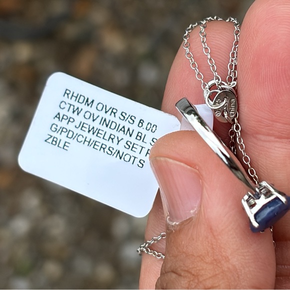 Dainty Natural Blue Sapphires in Sterling Silver Ring & Necklace ✨SOLD✨ - Picture 5 of 8